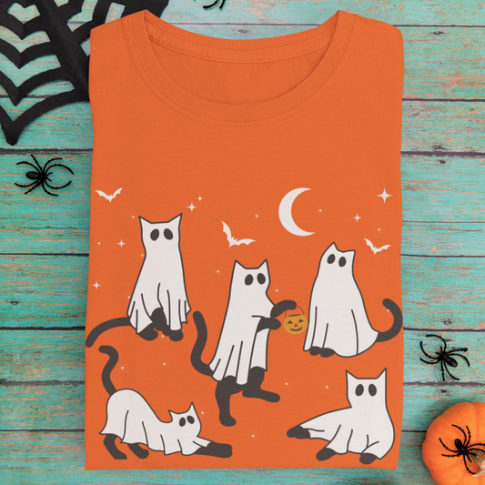 Kids Cute 'Cat Ghosts' Halloween T-shirt