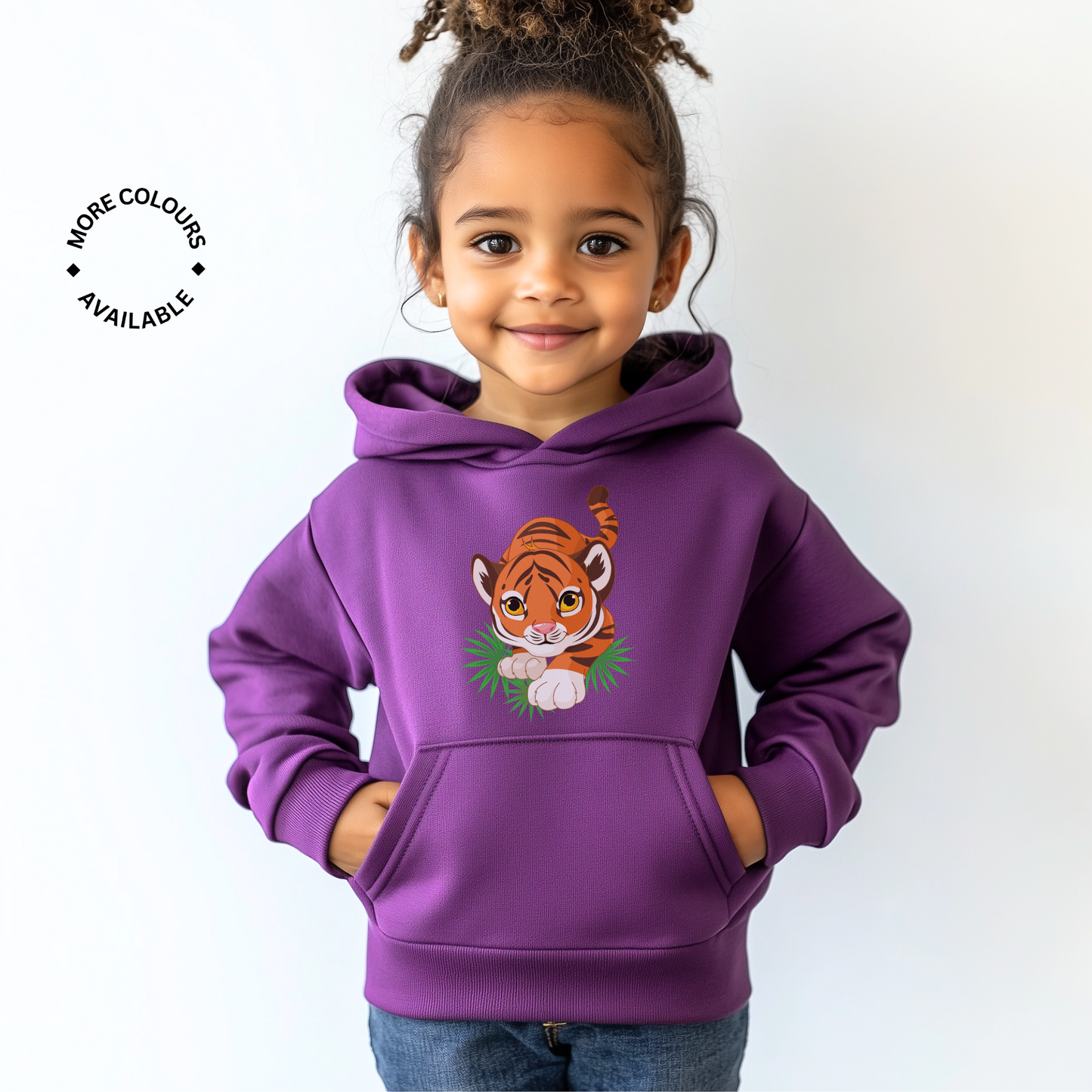 Cute Tiger Cub - Unisex Kids Printed Pullover Hoodie | 3 - 13 years