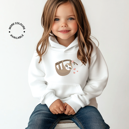 Girls Cute Sloth Pullover Hoodie