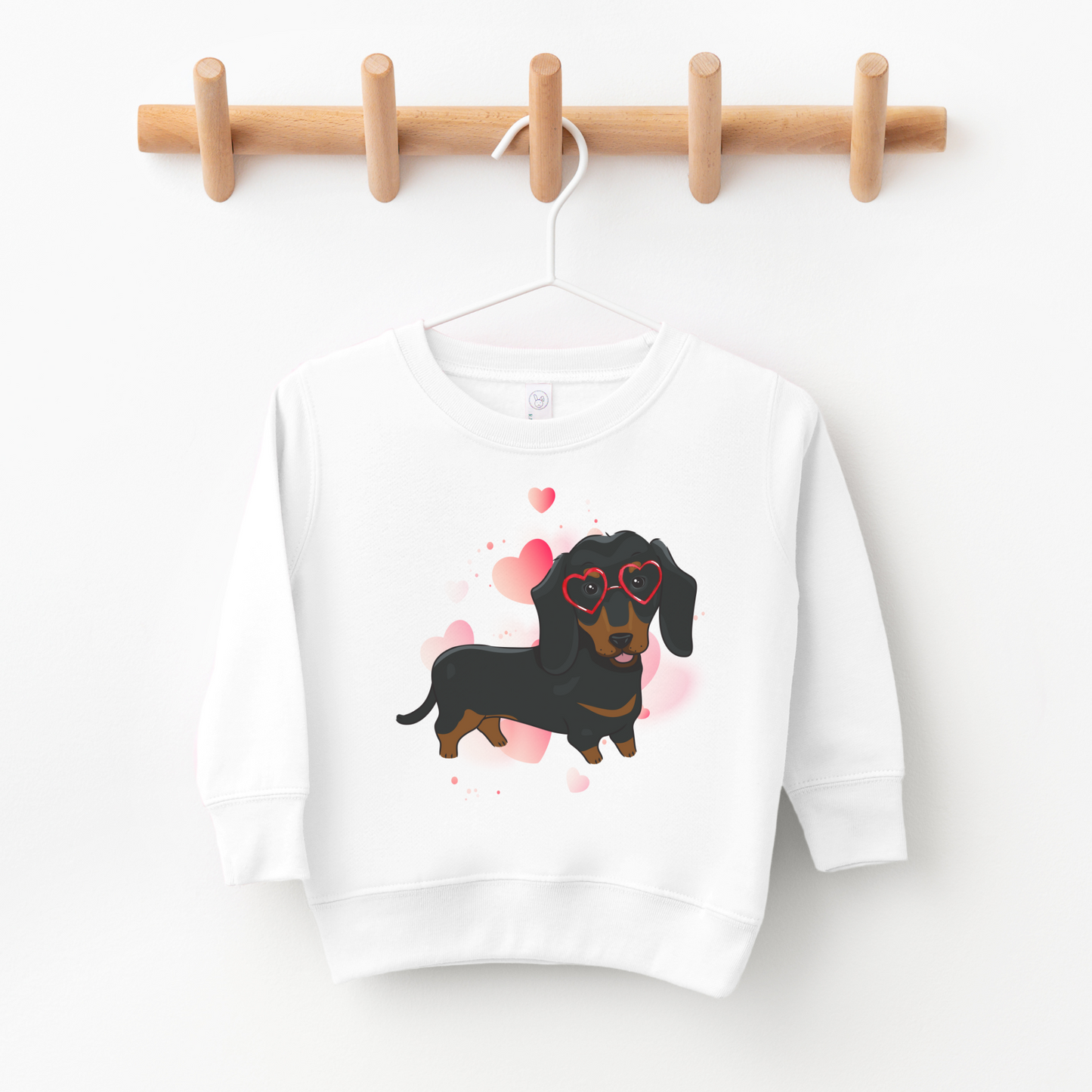 Girls Dachshund & Hearts Sweatshirt | 3 - 13 yrs