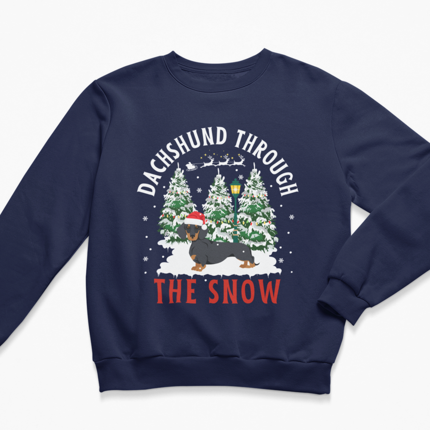 Kids 'Dachshund Through the Snow' Christmas Jumper (5-13 yrs)