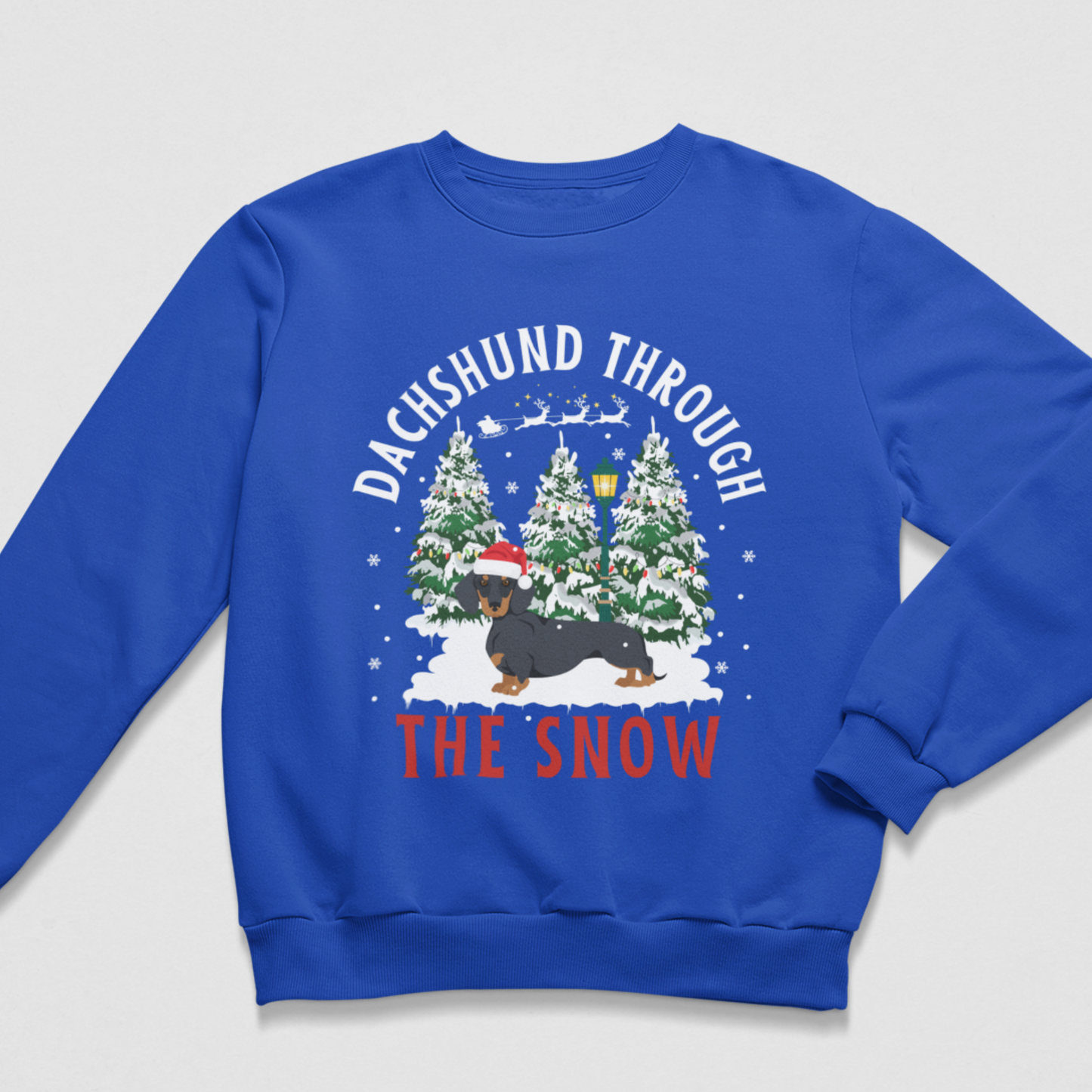 Kids 'Dachshund Through the Snow' Christmas Jumper (5-13 yrs)