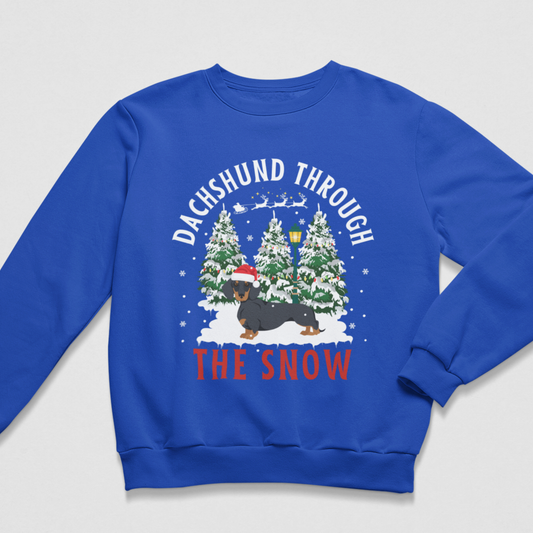 Kids 'Dachshund Through the Snow' Christmas Jumper (5-13 yrs)