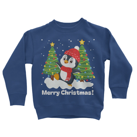 Unisex Kids Dancing Penguin Christmas Sweatshirt | 3 - 13 years