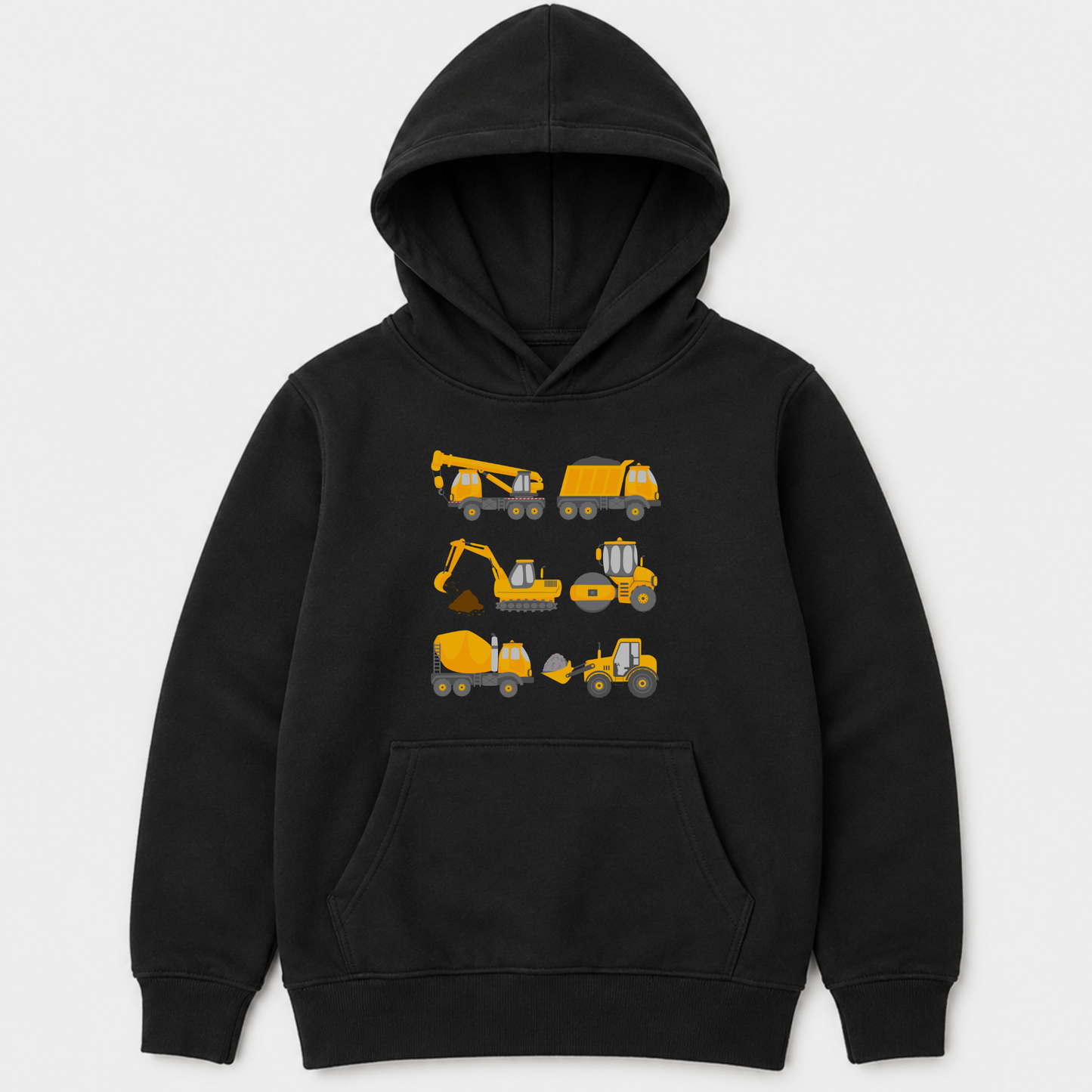 Kids Digger Construction Vehicles Hoodie (Ages 3-11)