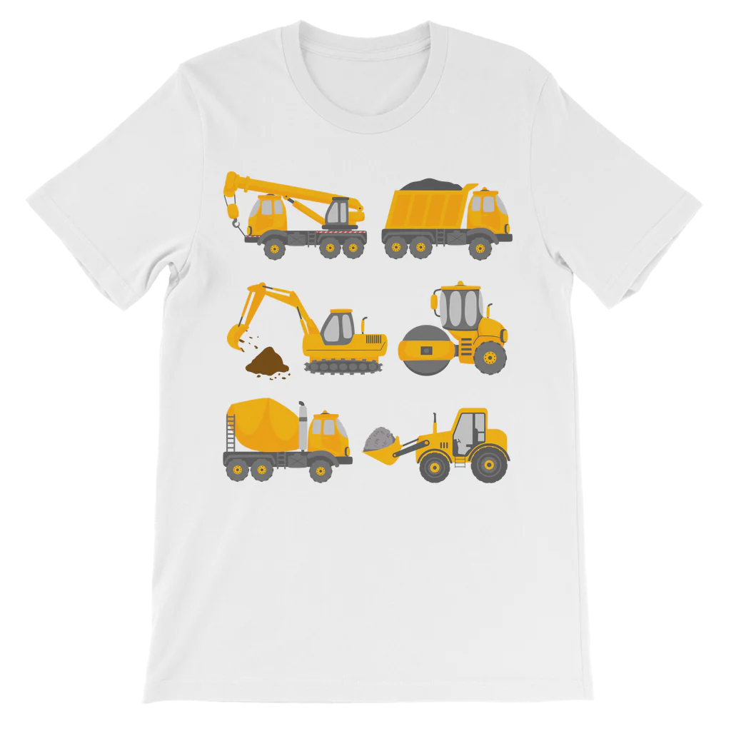 Kids Diggers & Construction Vehicles T-Shirt | 3 - 11 years