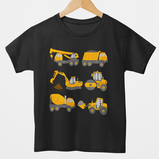 Kids Diggers & Construction Vehicles T-Shirt | 3 - 11 years