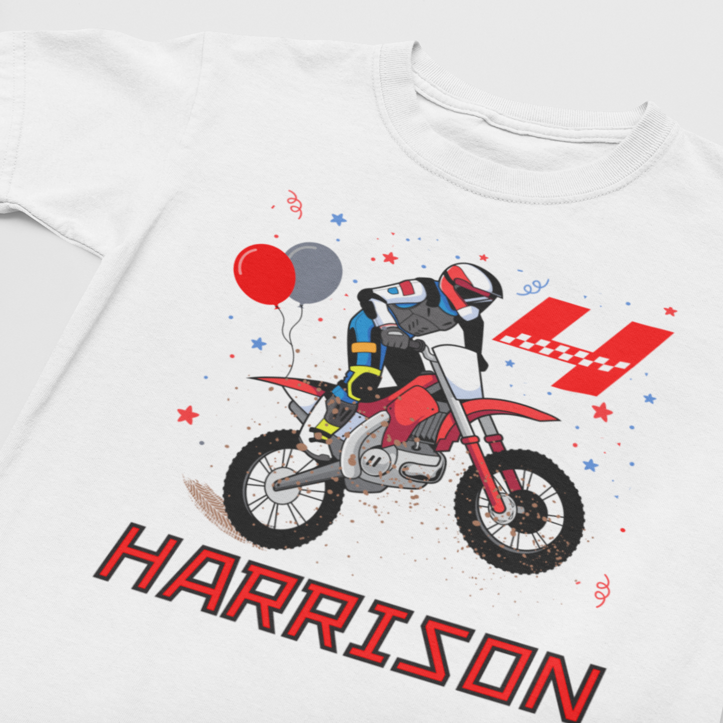 Kids Birthday Dirt Bike/Motocross T-shirt | 3 - 9 years