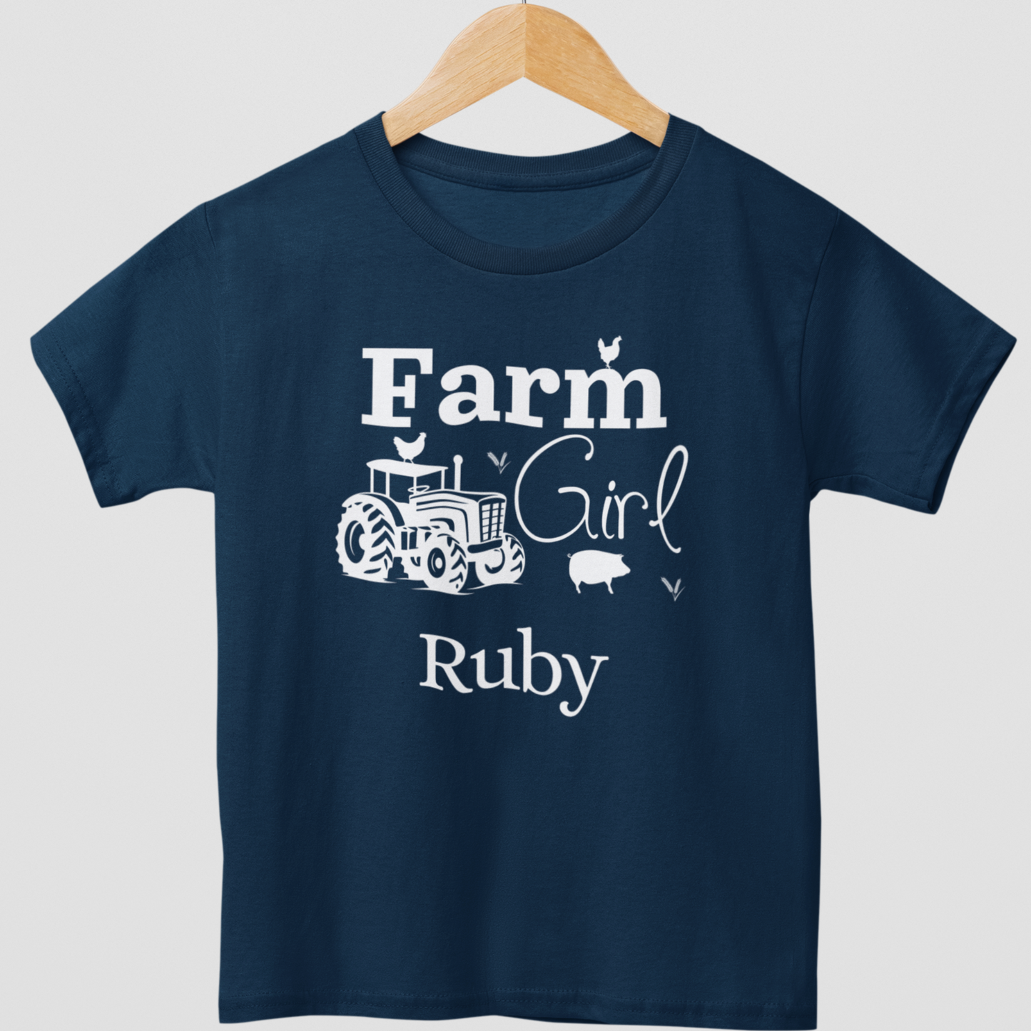 Girls Personalised "Farm Girl" T-shirt | 3 - 13 years