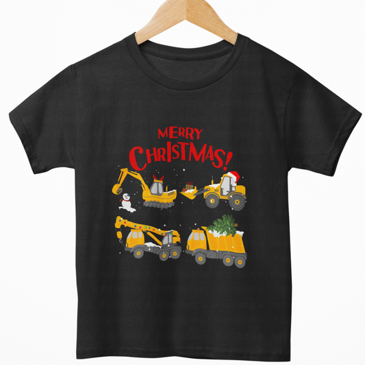 Merry Christmas Diggers Kids Unisex T-Shirt