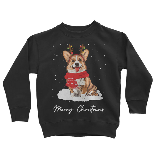 Unisex Kids Christmas Corgi Sweatshirt Jumper | 3 - 13 years