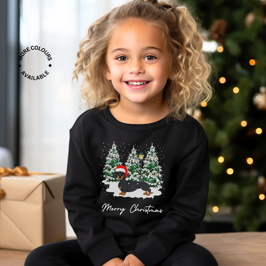 Children's Christmas Dachshund Sweatshirt | 3 - 13 years