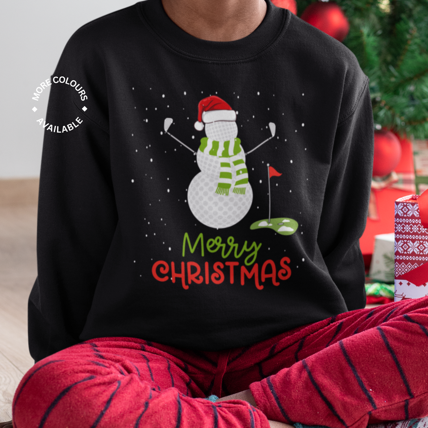 Kids "Golf Ball Snowman" Christmas Sweatshirt | 7 - 13 years