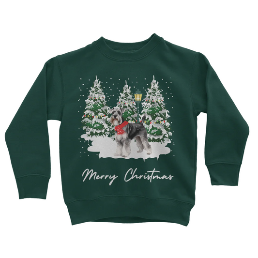 Children's Festive Schnauzer Christmas Sweatshirt | 5 - 13 years