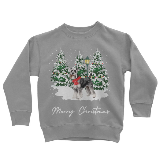 Children's Festive Schnauzer Christmas Sweatshirt | 5 - 13 years