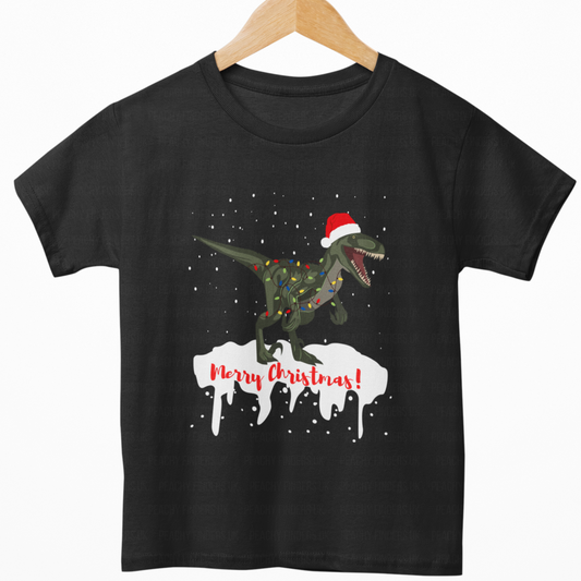 Kids Unisex Christmas T-Rex Dinosaur T-shirt