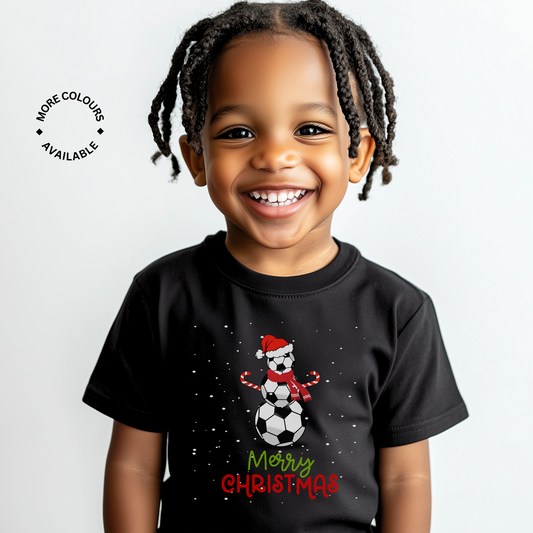 Christmas Football Snowman Kids Unisex T-Shirt