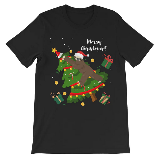 Naughty Christmas Sloth Kids Unisex T-Shirt