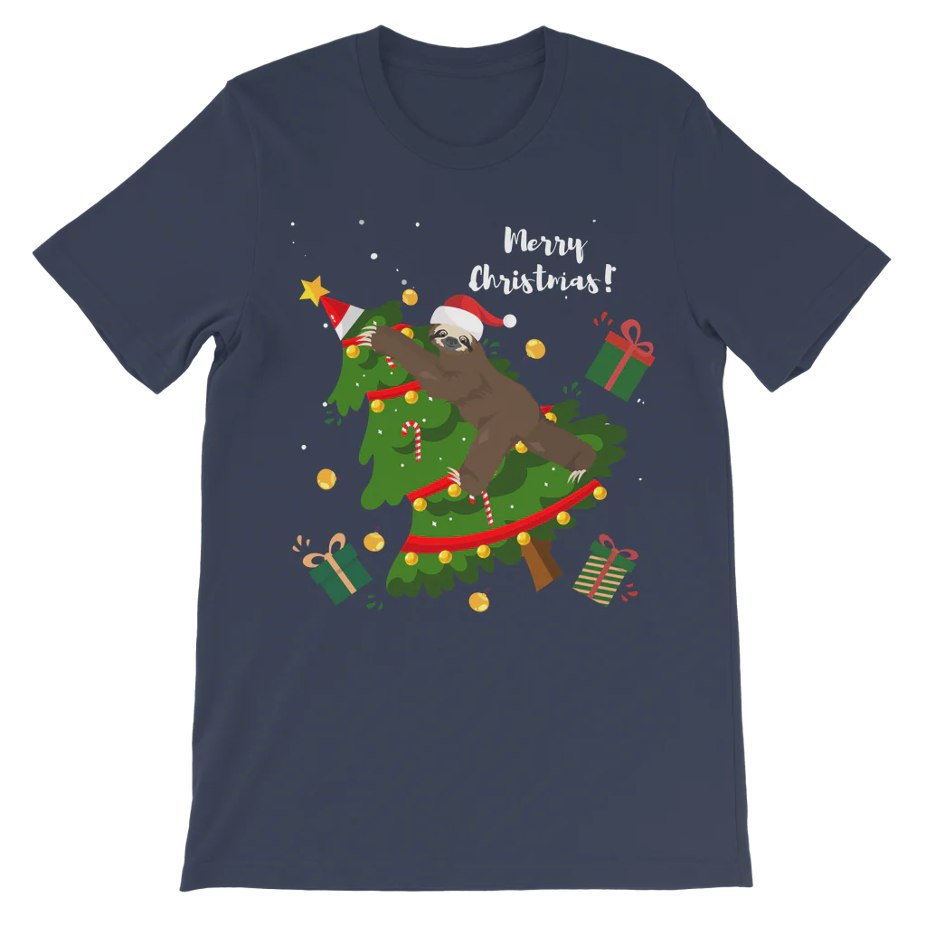 Naughty Christmas Sloth Kids Unisex T-Shirt