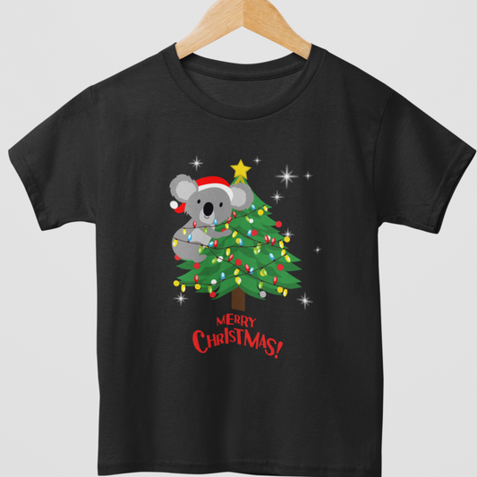 Kids Funny Koala Christmas Tree T-Shirt | Unisex Sizes