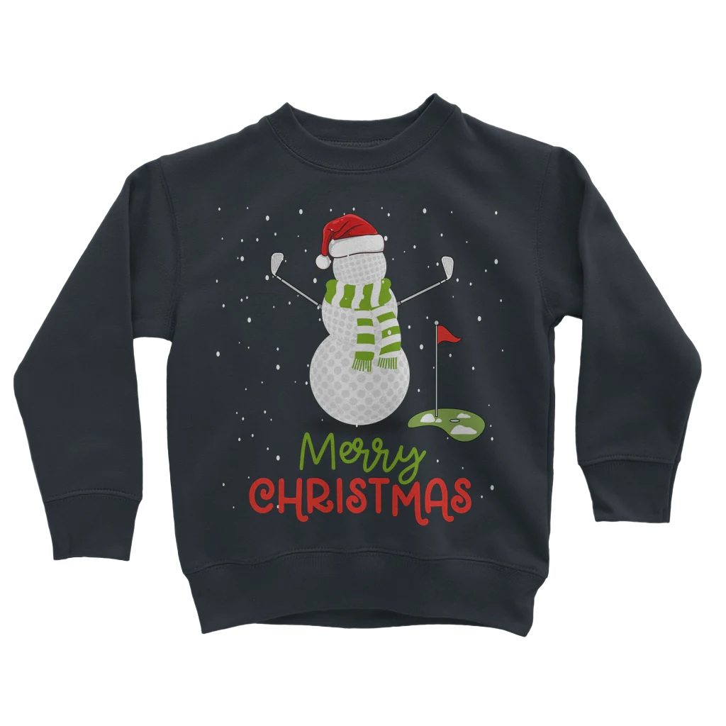 Kids "Golf Ball Snowman" Christmas Sweatshirt | 7 - 13 years