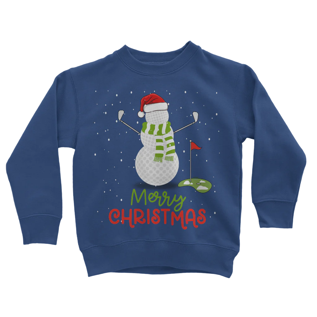 Kids "Golf Ball Snowman" Christmas Sweatshirt | 7 - 13 years