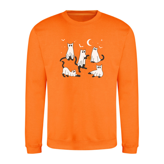 Kids Cute 'Cat Ghosts' Halloween Sweatshirt | 5 - 13 years