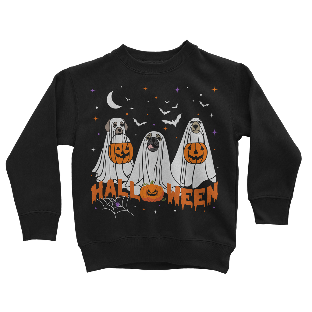 Kids Halloween Ghost Dogs Sweatshirt – Cute & Spooky Jumper