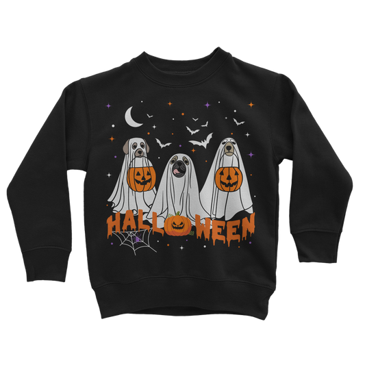Kids Halloween Ghost Dogs Sweatshirt – Cute & Spooky Jumper