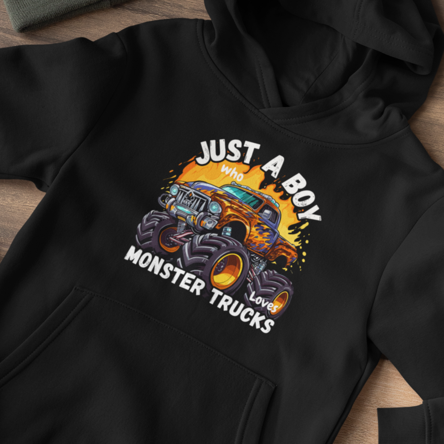 Just a Boy who loves Monster Trucks - Boys Hoodie