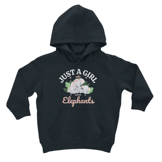 'Just A Girl Who Loves Elephants' Kids Pullover Hoodie