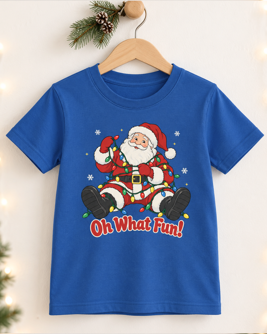 Unisex Kids Santa Christmas T-Shirt – Oh What Fun!
