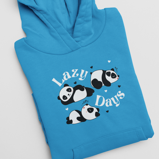 Kids Panda Graphic 'Lazy Days' Pullover Hoodie