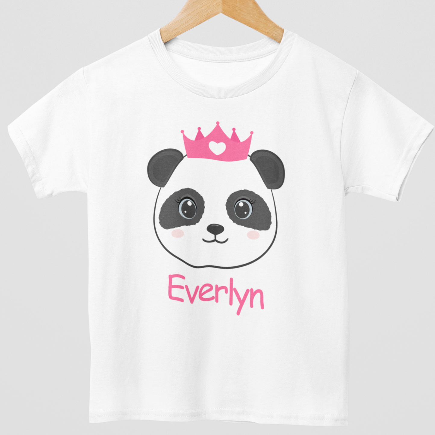 Girls Personalised Cute Princess Panda T-shirt | 3 - 13 years