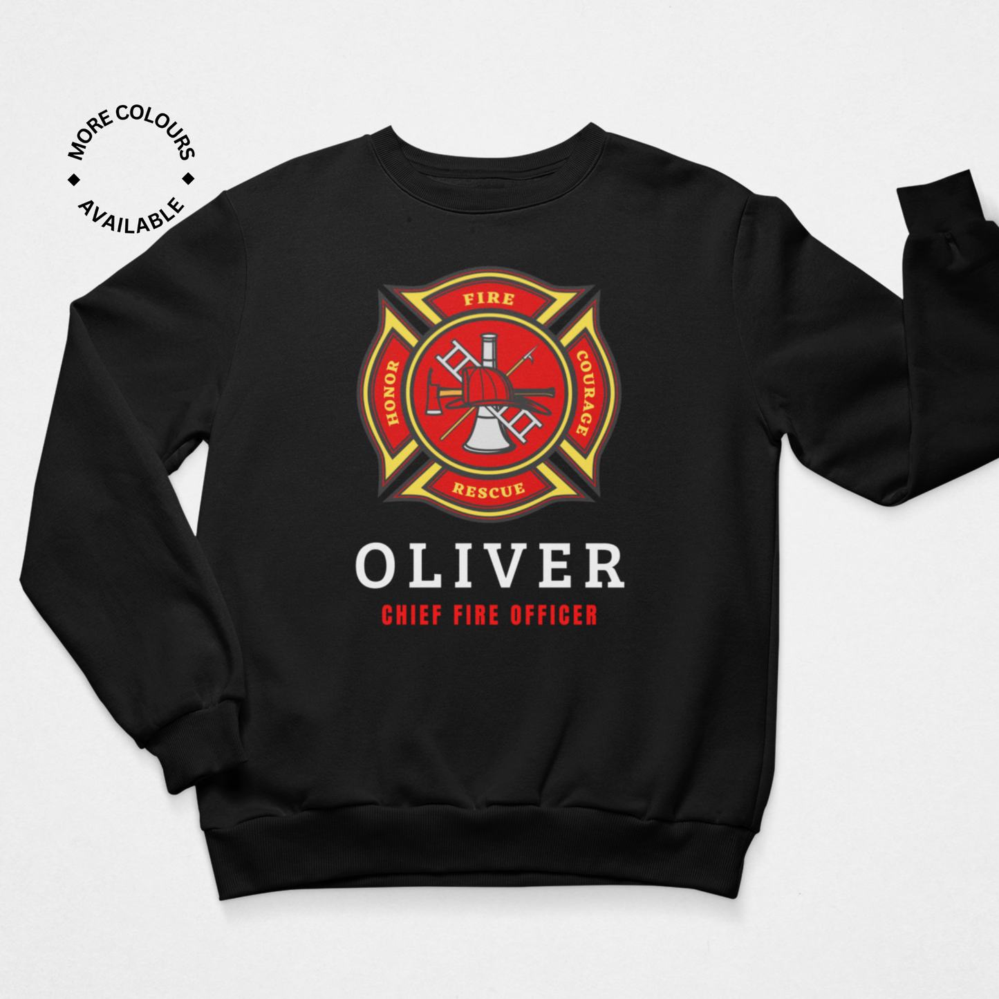 Personalised 'Chief Fire Officer' Boys Fireman Sweatshirt | 3 - 8 years