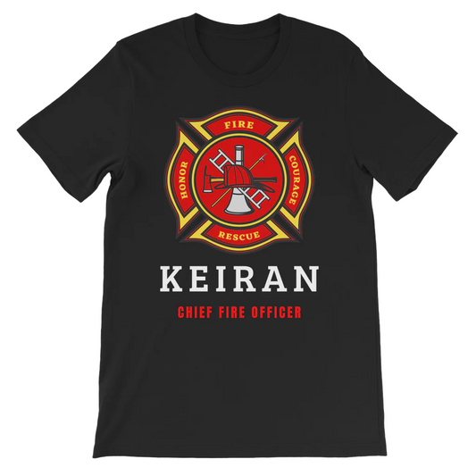 Personalised 'Chief Fire Officer' Boys Fireman T-shirt | 3 - 8 years