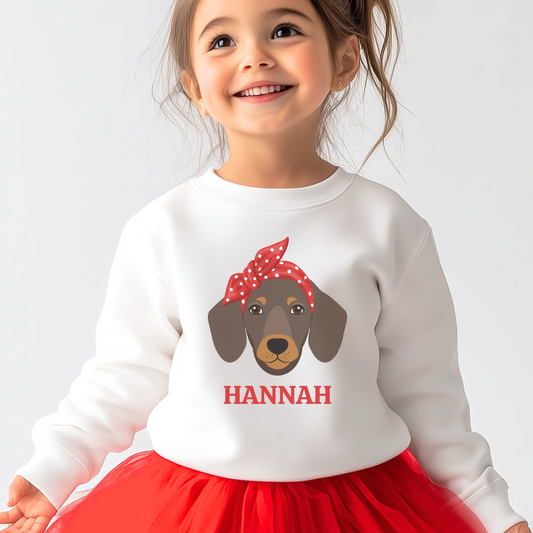 Girls Dachshund Sweatshirt | 5 - 13 years
