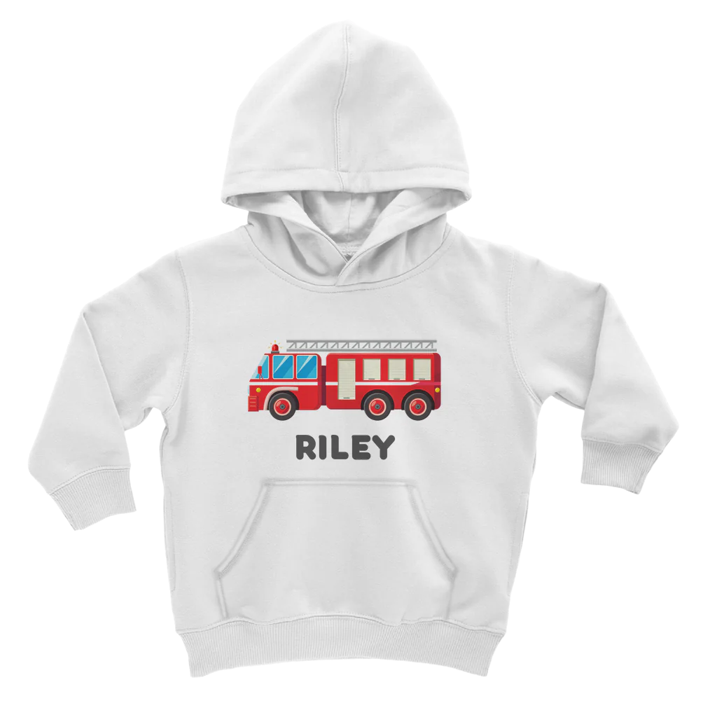 Boys Personalised Fire Engine Hoodie | 3 - 8 years