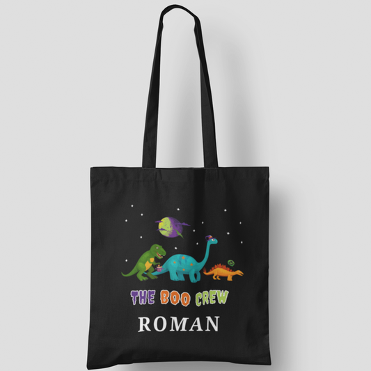 The Dinosaur Boo Crew - Kids Personalised Halloween Tote Bag