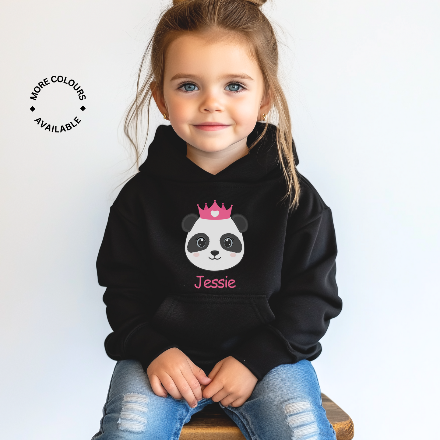 Girls Personalised 'Panda Princess' Hoodie | 3 - 13 years