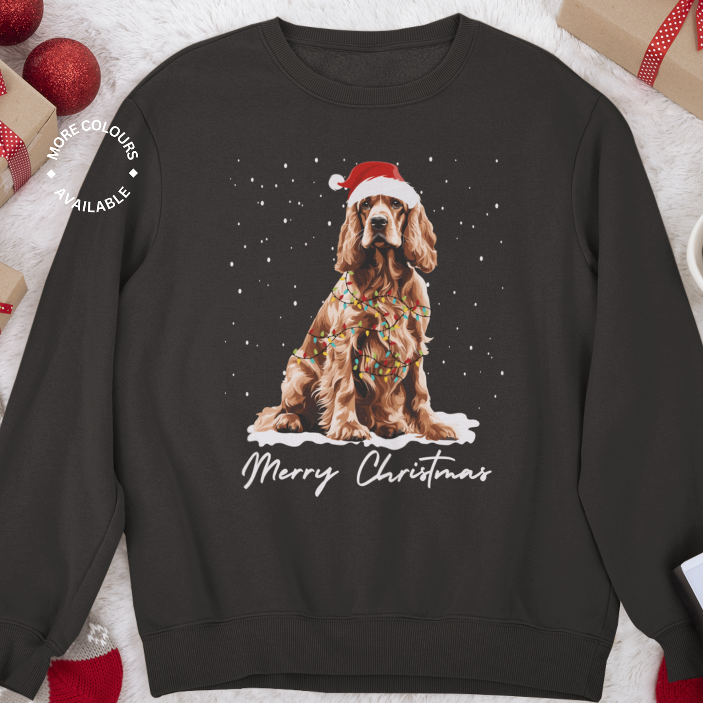 Festive Cocker Spaniel - Kids Christmas Sweatshirt | Unisex Sizes