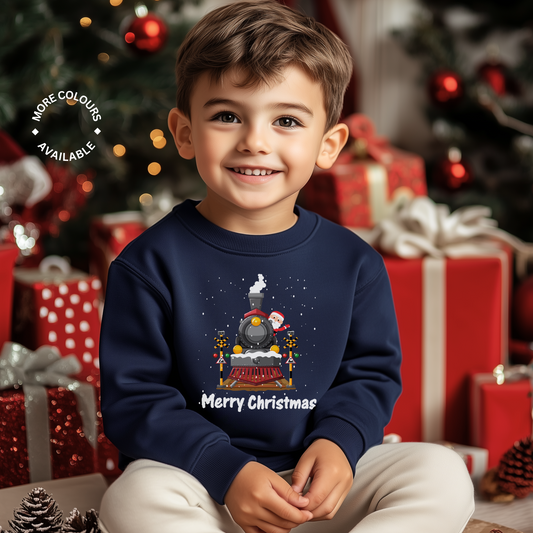 Unisex Kids "Santa's Steam Train" Christmas Sweatshirt | 3 - 13 yerars