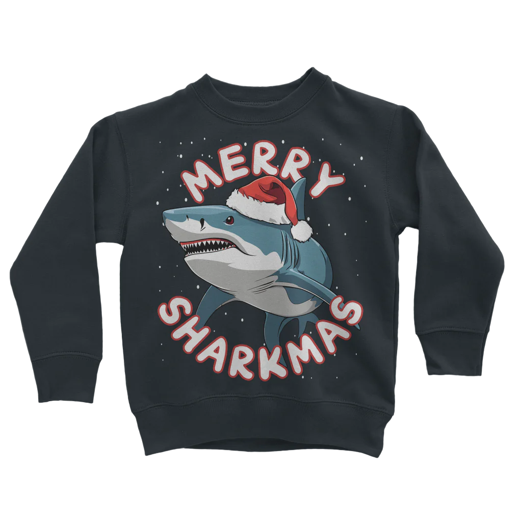 Kids 'Merry Sharkmas' Christmas Sweatshirt | Unisex Sizes