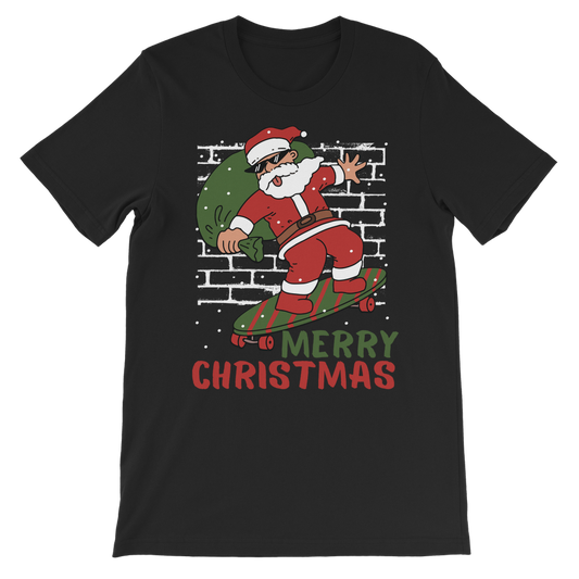 Skateboarding Santa - Boys Christmas T-shirt