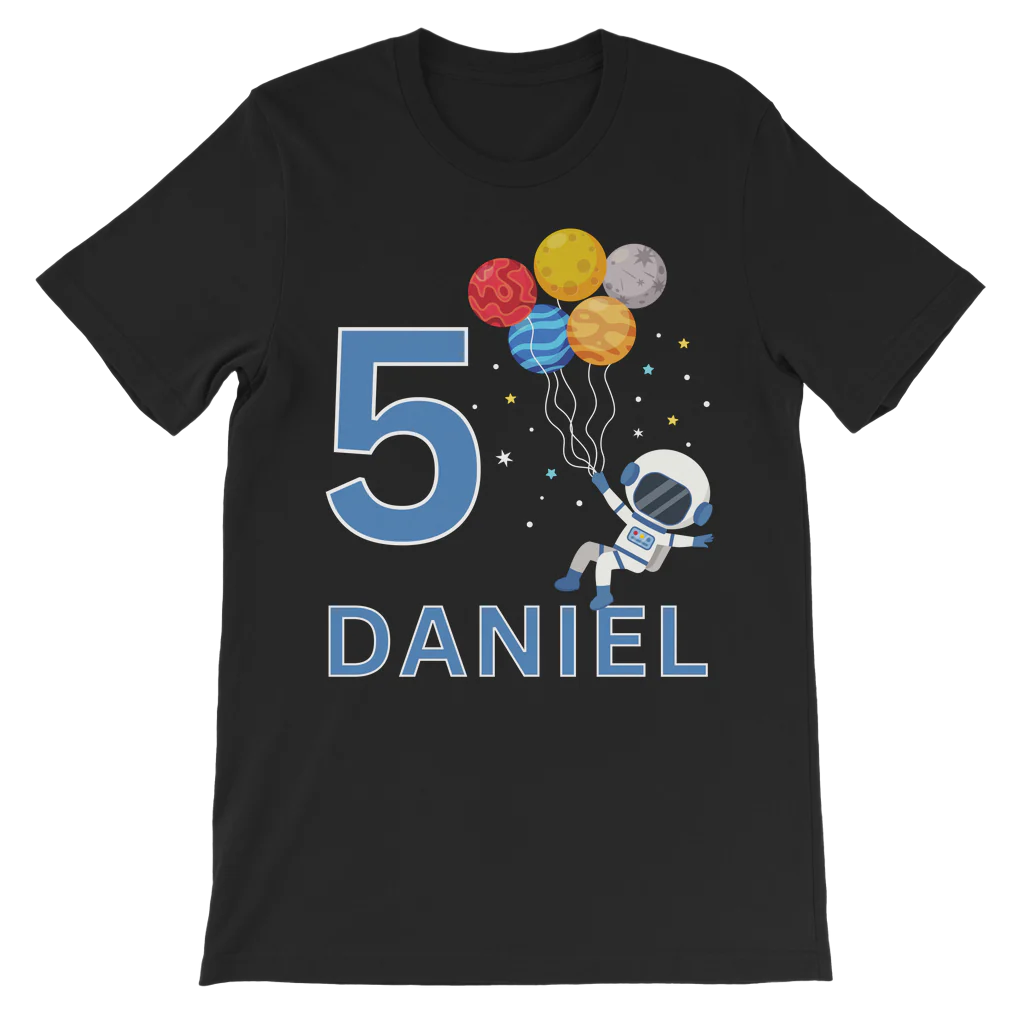 Boys Personalised Birthday Spaceman T-shirt