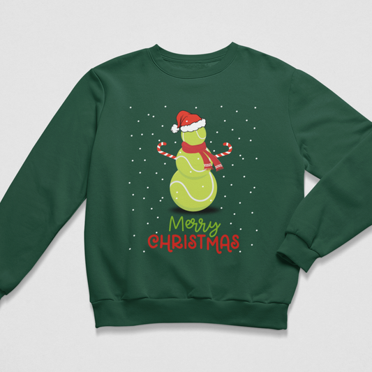 Kids Christmas Tennis Ball Snowman Sweatshirt – Funny Festive Jumper