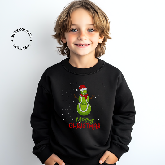 Tennis Ball Snowman - Kids Christmas Sweatshirt