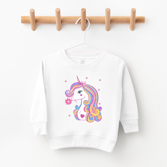 Girls Unicorn & Flowers Sweatshirt Jumper | 3 - 13 years