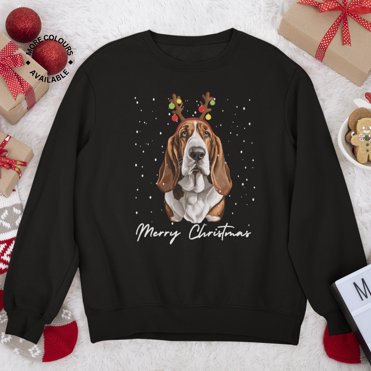 Kids Basset Hound Christmas Jumper | 3 - 13 years