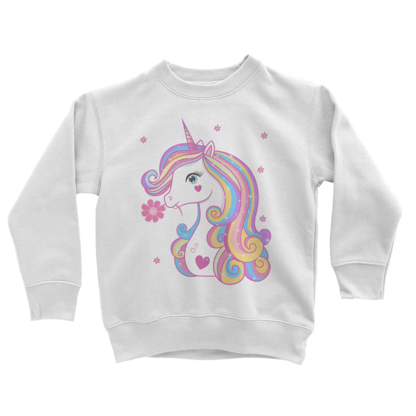 Girls Unicorn & Flowers Sweatshirt Jumper | 3 - 13 years